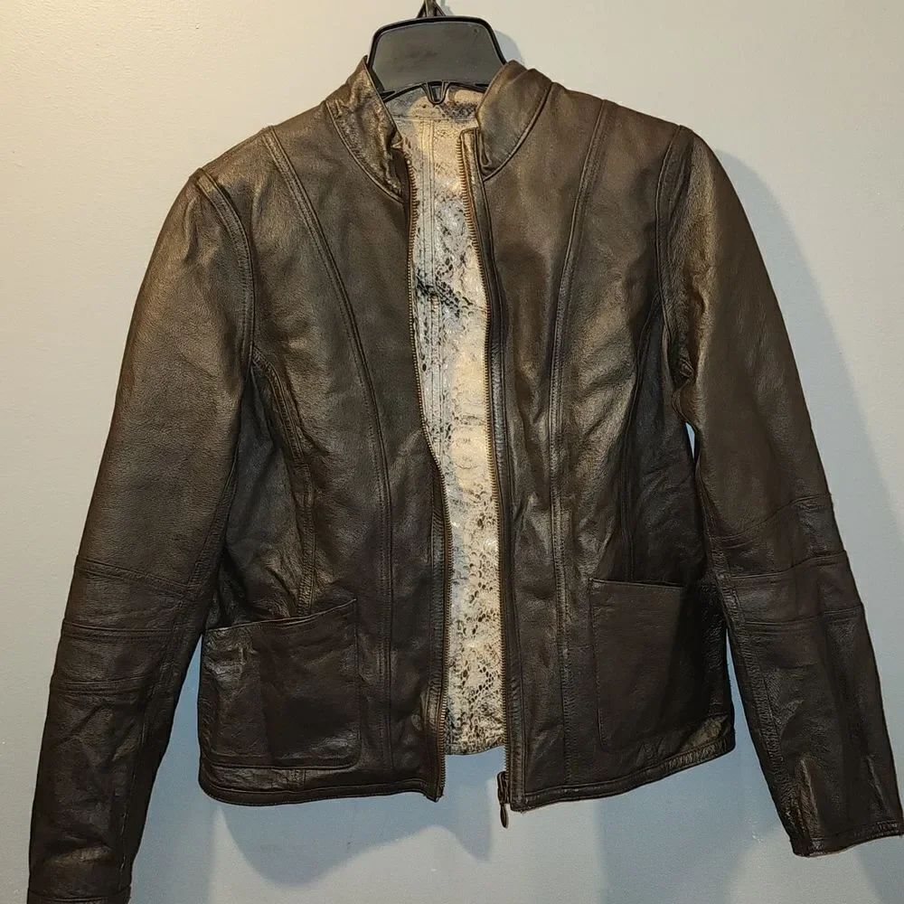 Chico's Reversible Leather Jacket - Picture 3 of 10
